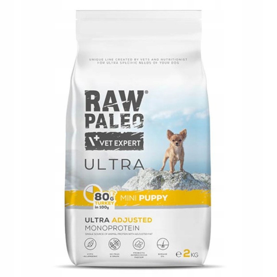Levně Raw Paleo Ultra Turkey Mini Puppy 2kg Suché Krmivo s krůtím masem pro štěňata