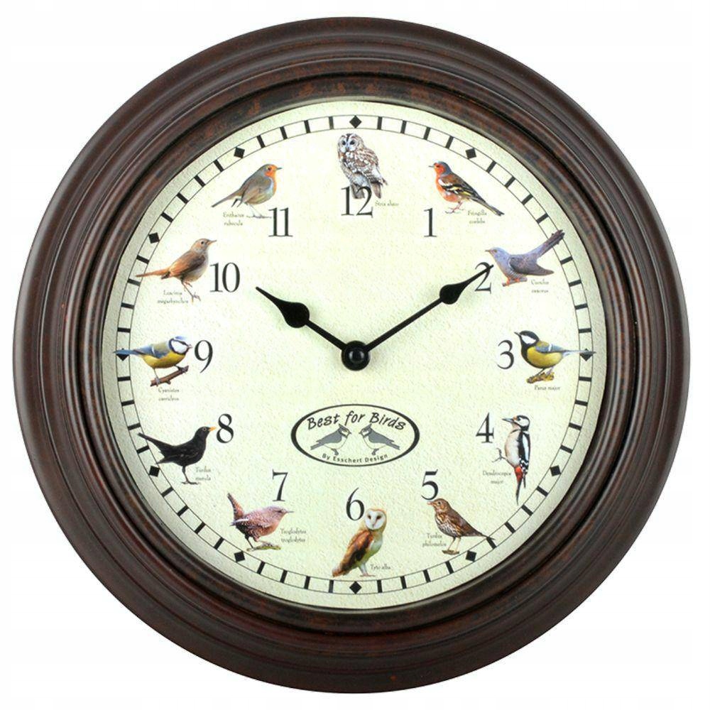

Okrągły Dekoracyjny Zegar z Dźwiękami Ptaków 30 cm