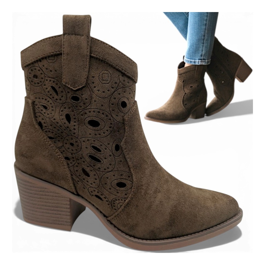 38 Pohodlné nízké kovbojské boty na kotníku Jarní boty kotníkové boty prodyšné Evento