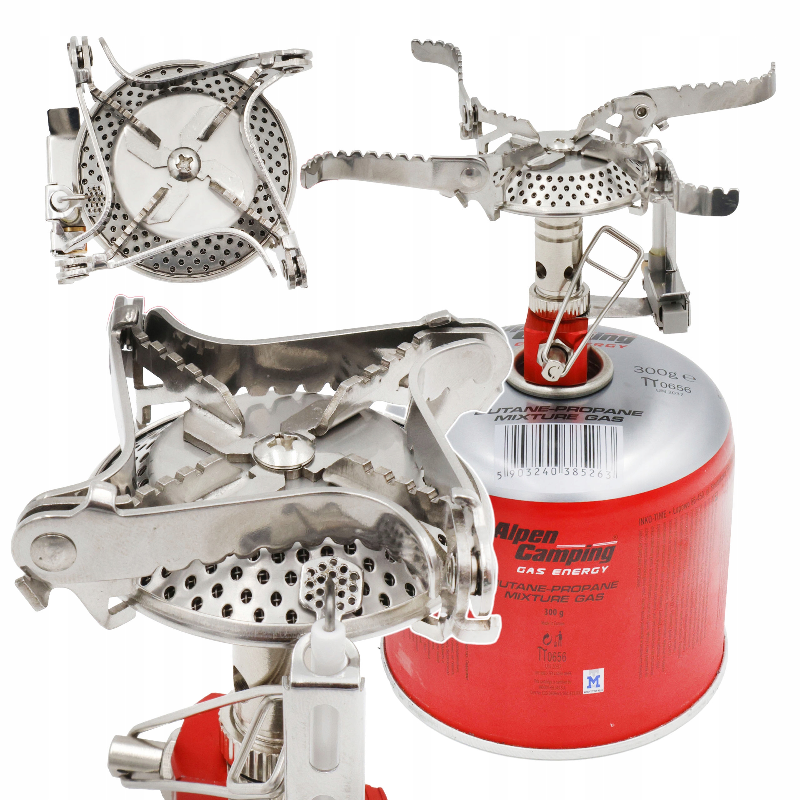 Mała Kuchenka Turystyczna Na Kartusz Rysy Gwint Alpen Camping 1 x 300g