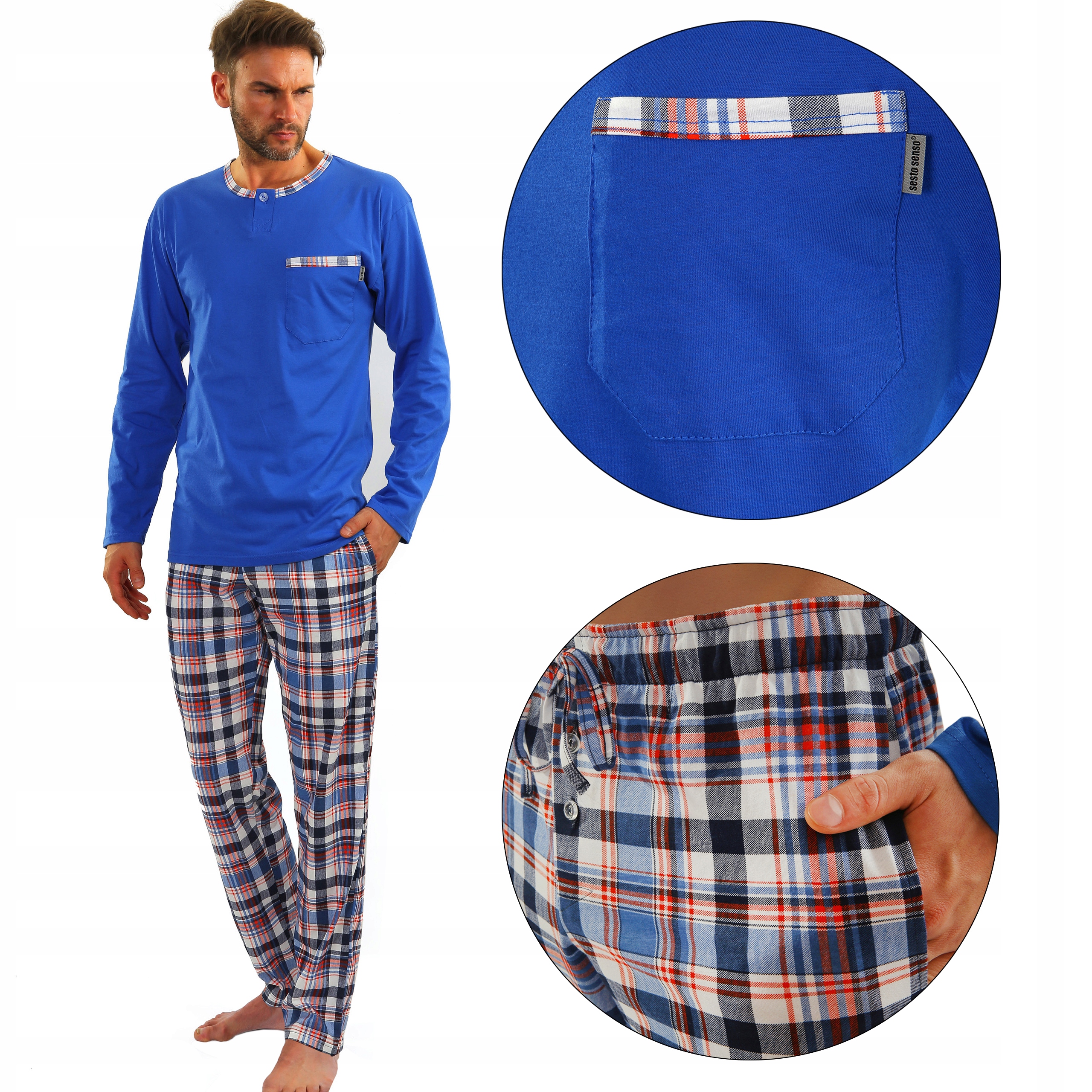 

Bawełniana piżama męska Sesto Senso Jasiek 09, XL