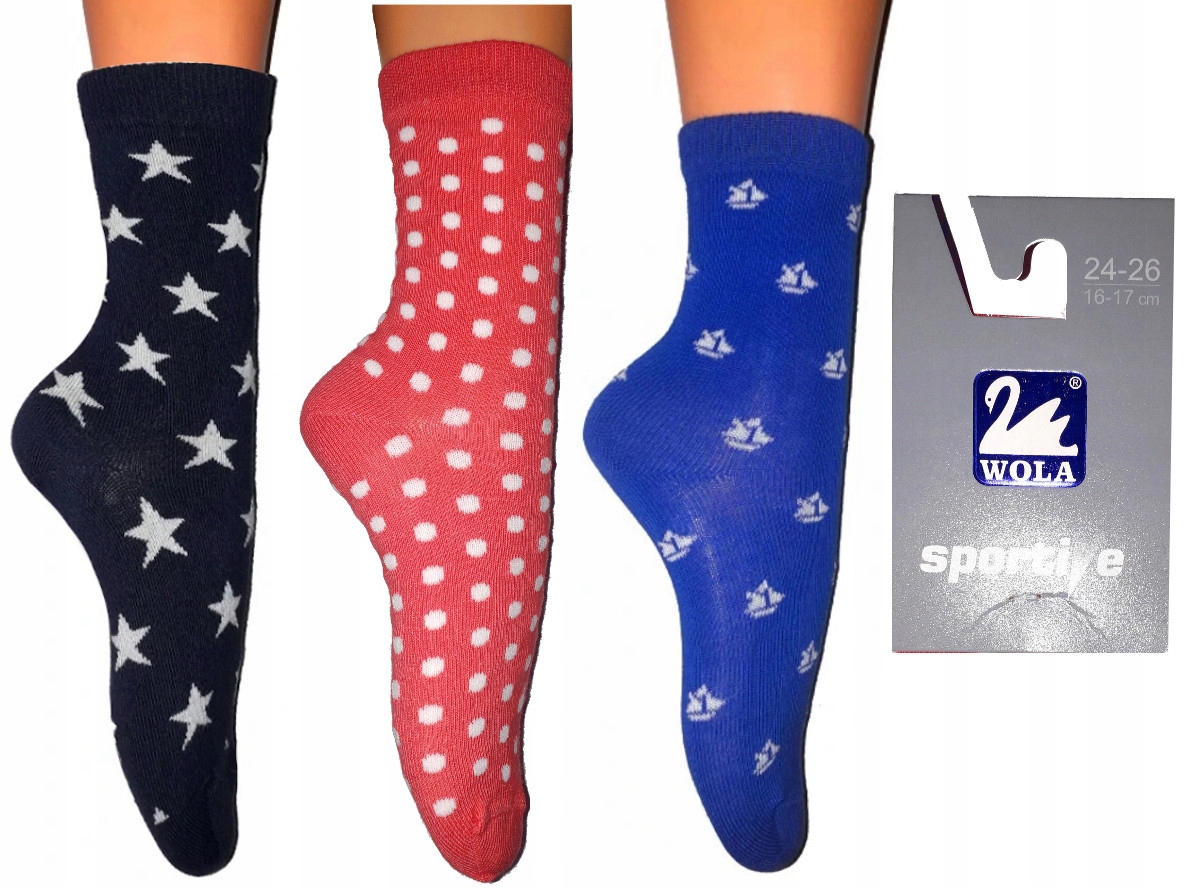 

Wola skarpetki trójpak 3 pary zestaw 16-17cm 24/26