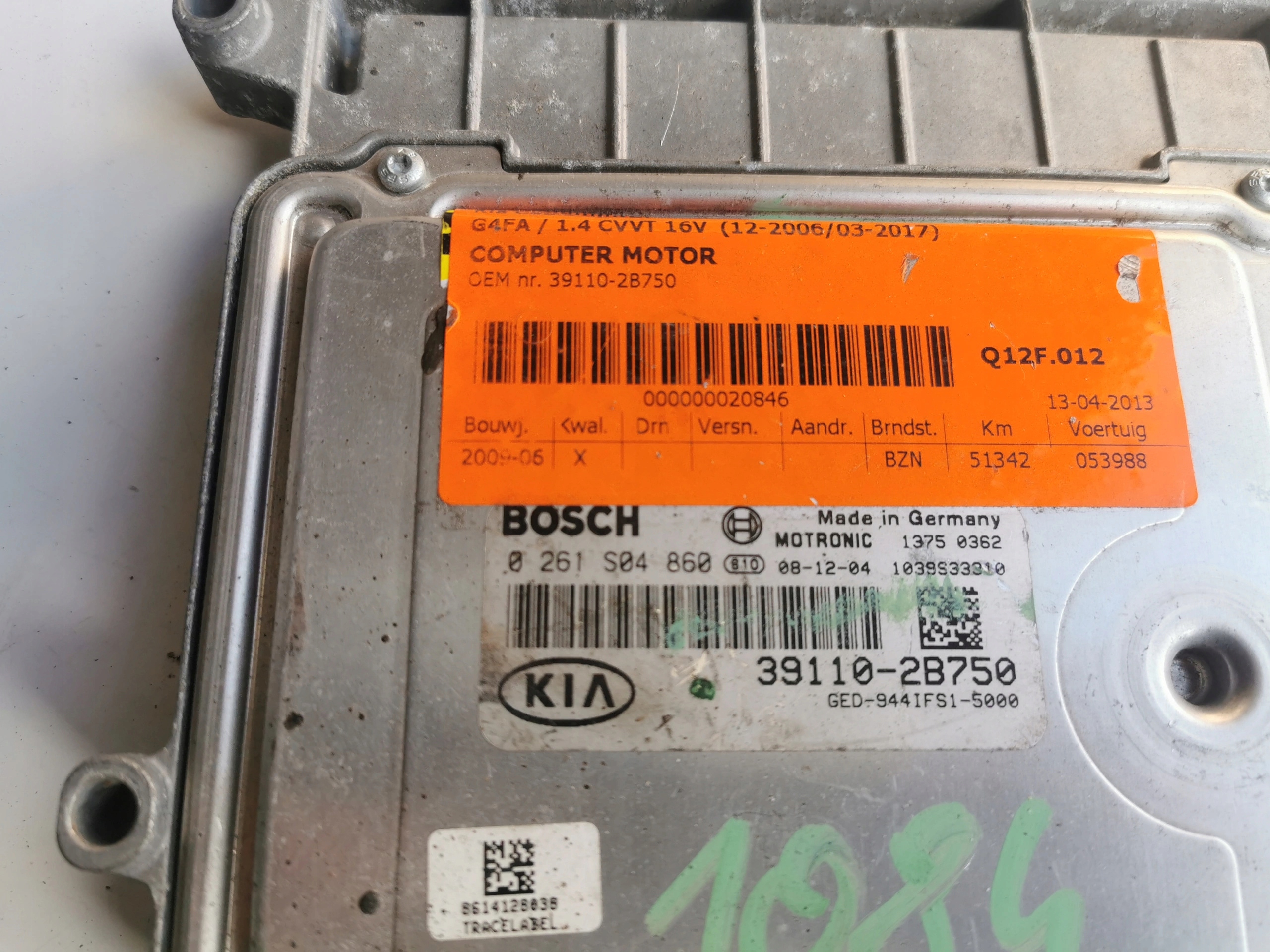 KIA CEED 1.4B 16V 39110-2B750 0261S04860 Computer