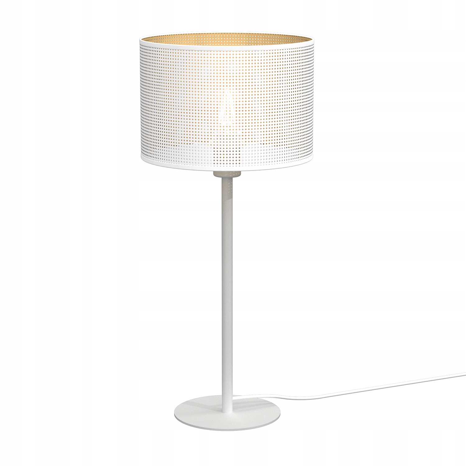 Stolová lampa loftová biela zlatá tienidlo sieťka do spálne 56 Luminex