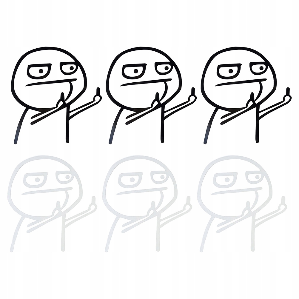 Pionowa naklejka na samochód z środkowym palcem, okno główne