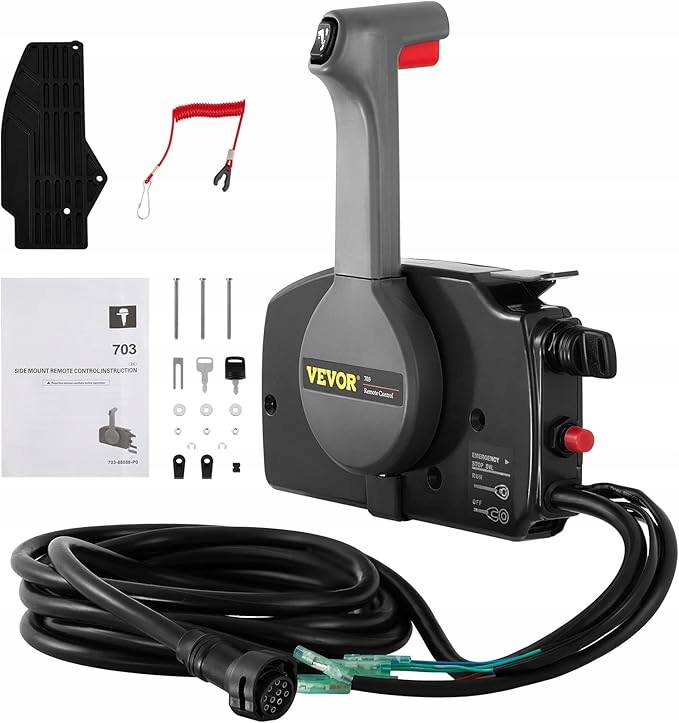 Vevor manetka zdalnego sterowania zaburtowego do łodzi z 10-pinowym kablem