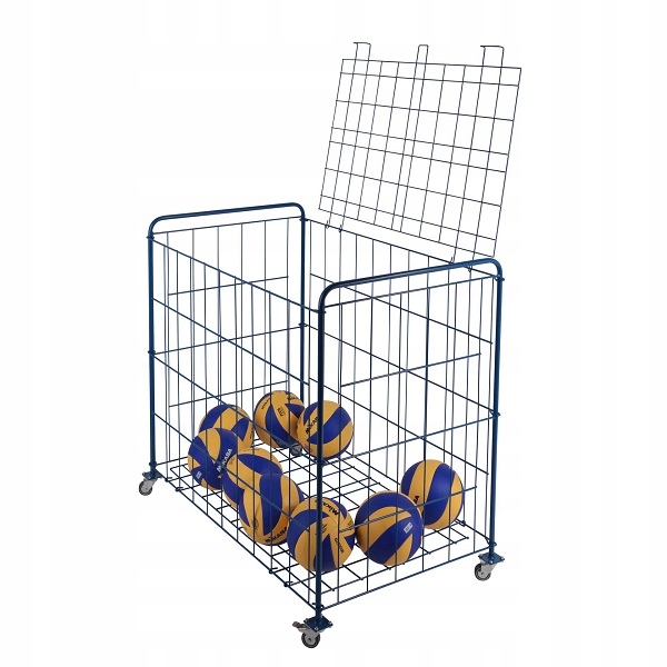 WÓZEK NA PIŁKI ZAMYKANY SKŁADANY 108x66x98 CM NIEBIESKI