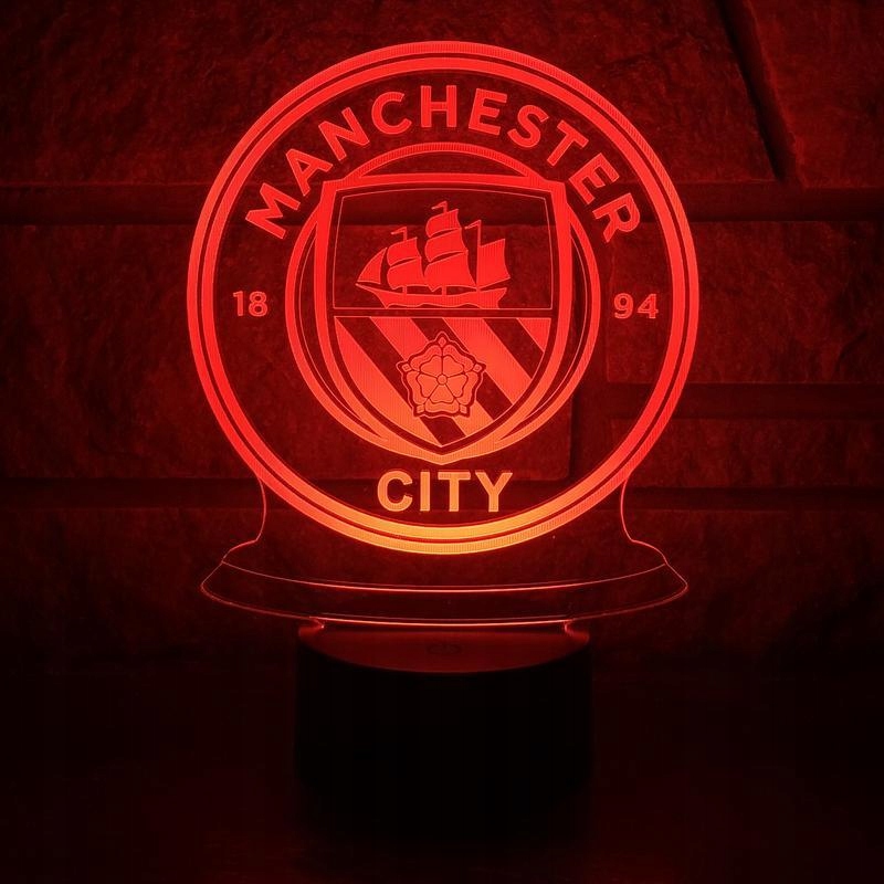 Lampka Nocna MANCHESTER CITY 3D Led USB + PILOT Marka inna