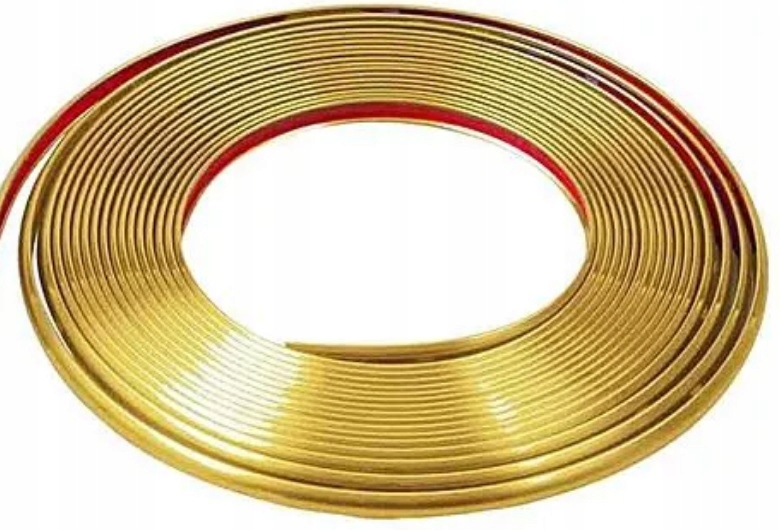 LISTWY ELASTYCZNE CHROM TAŚMA ZŁOTA GOLD 12 MM