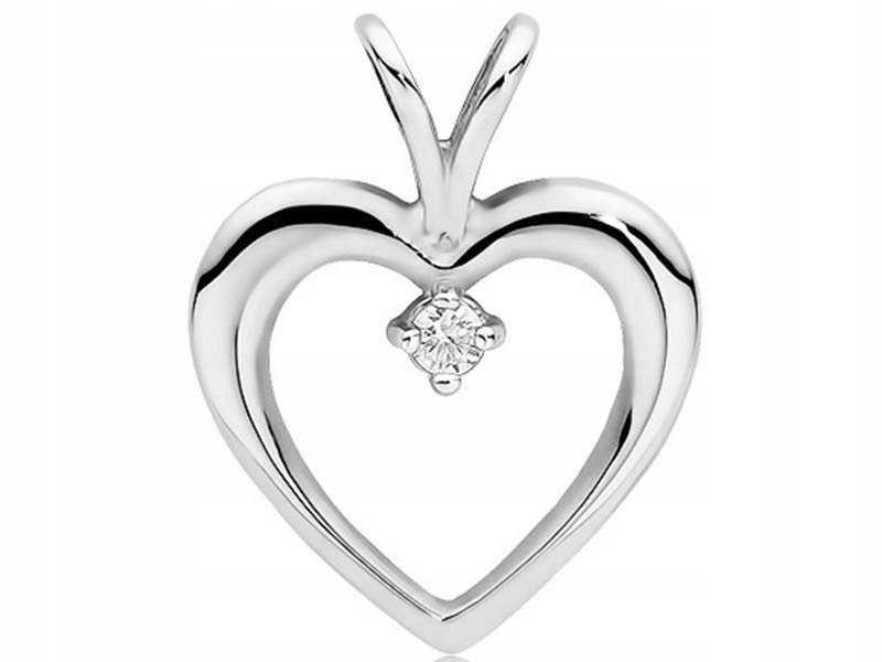 Zlatý přívěsek 585 srdce bílé zlato briliant módní vzor jako dárek 14k