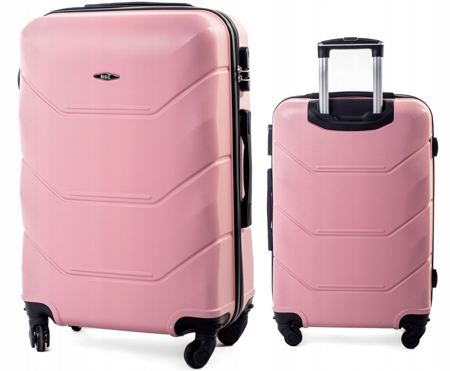 Walizka Duża Twarda Podróżna Bagaż Abs Pudrowy Róż Rgl