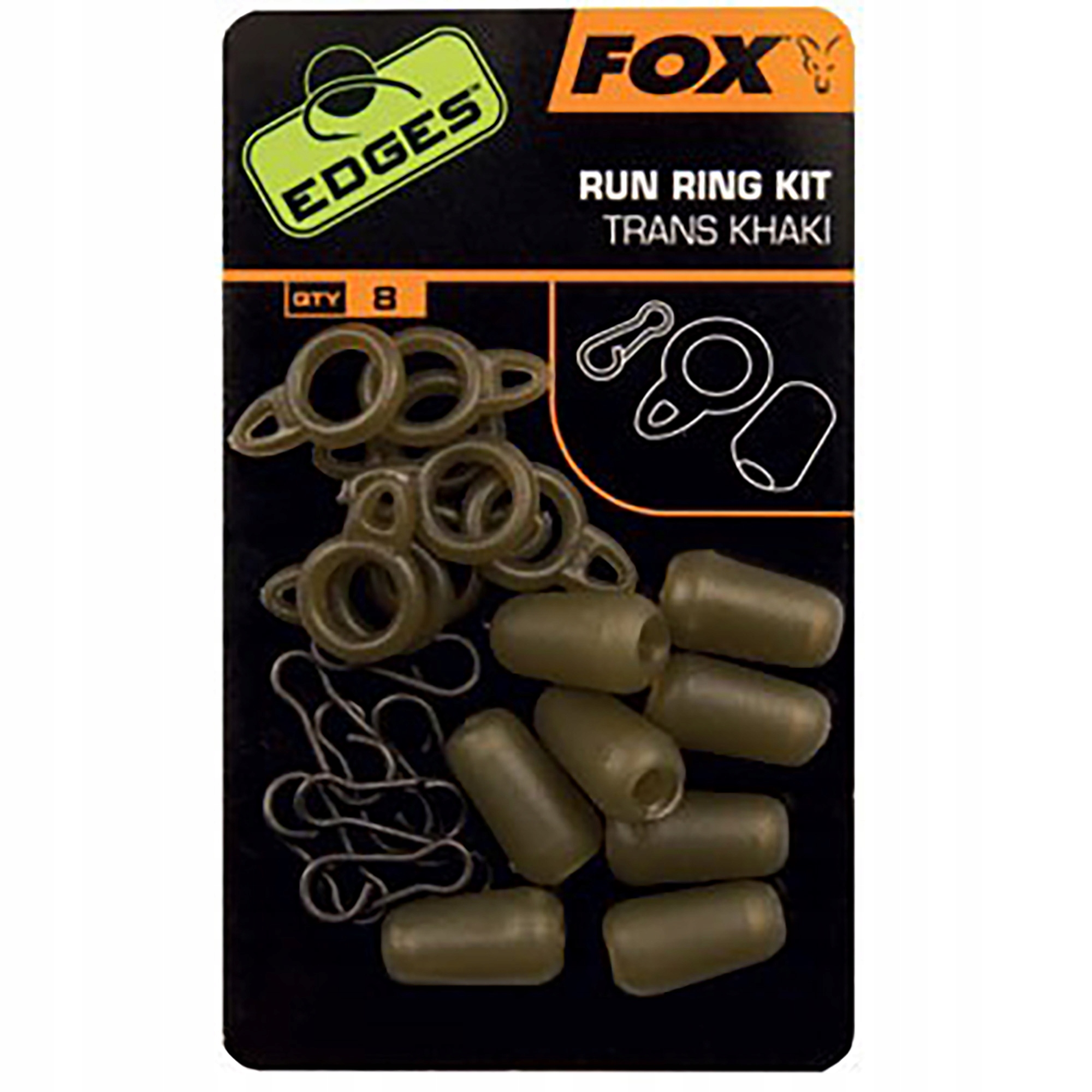 Run Ring Kit Trans Khaki zestaw 8 elementów do wędkarstwa Fox CAC583