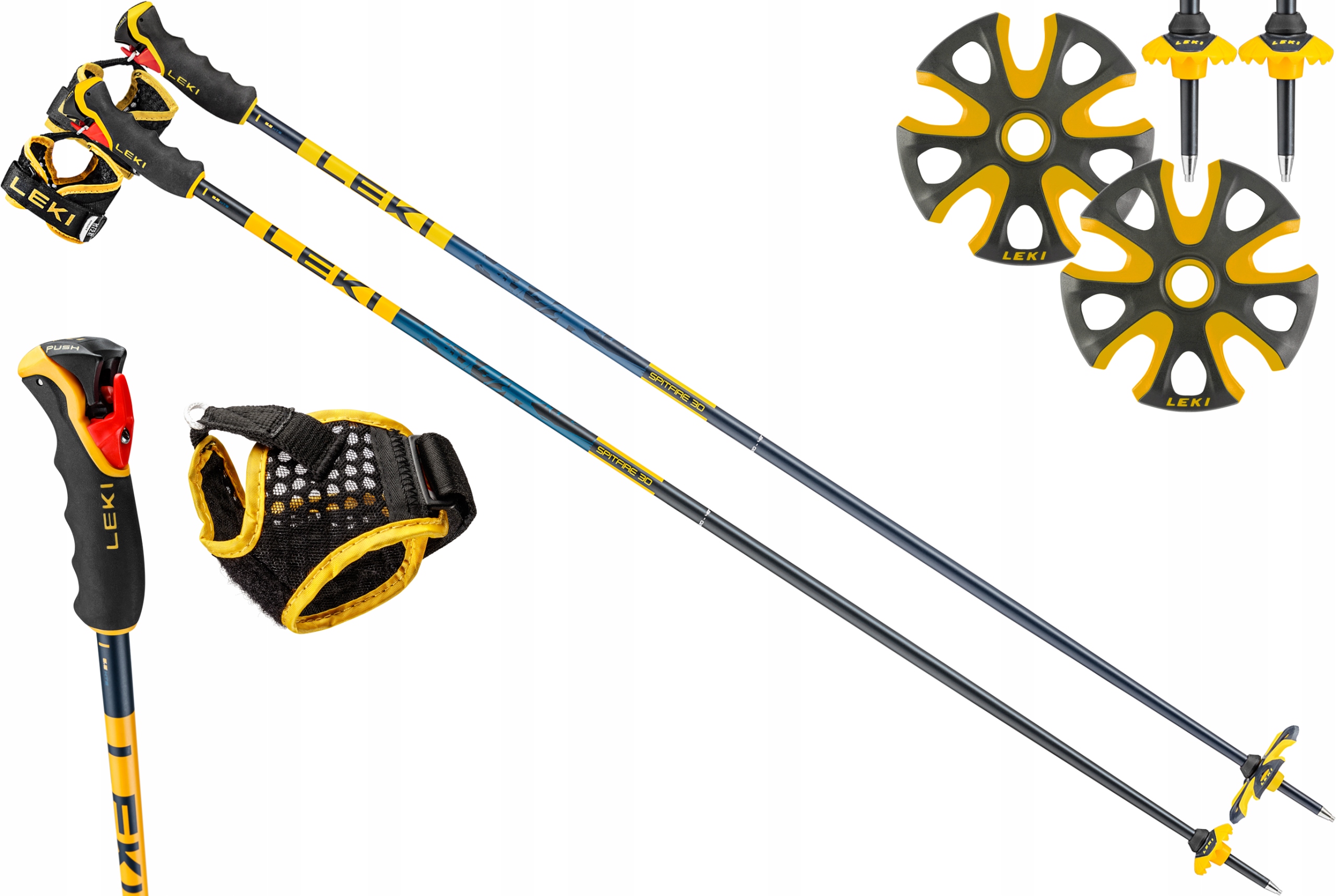 Kije narciarskie zjazdowe freeride Leki Spitfire Trigger 3D 65368021 115cm