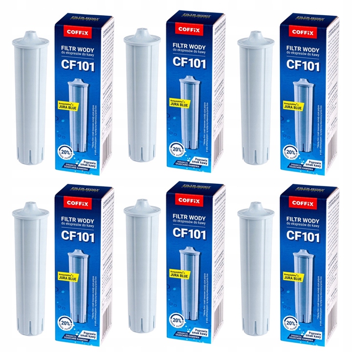 6x Filtr do ekspresu Jura wkład filtra Claris Blue zamiennik Coffix CF101