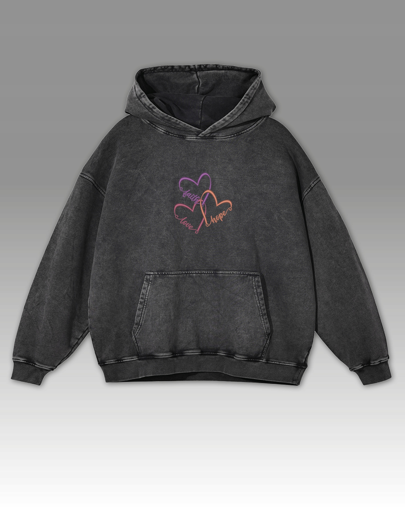 Mikina Faith Love Hope s Mikina , Grafit XL