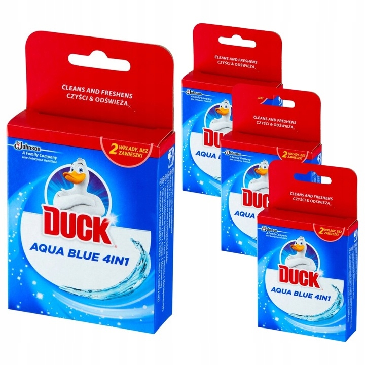 Levně Duck Aqua blue 4in1do Wc dvojitá zásoba x4
