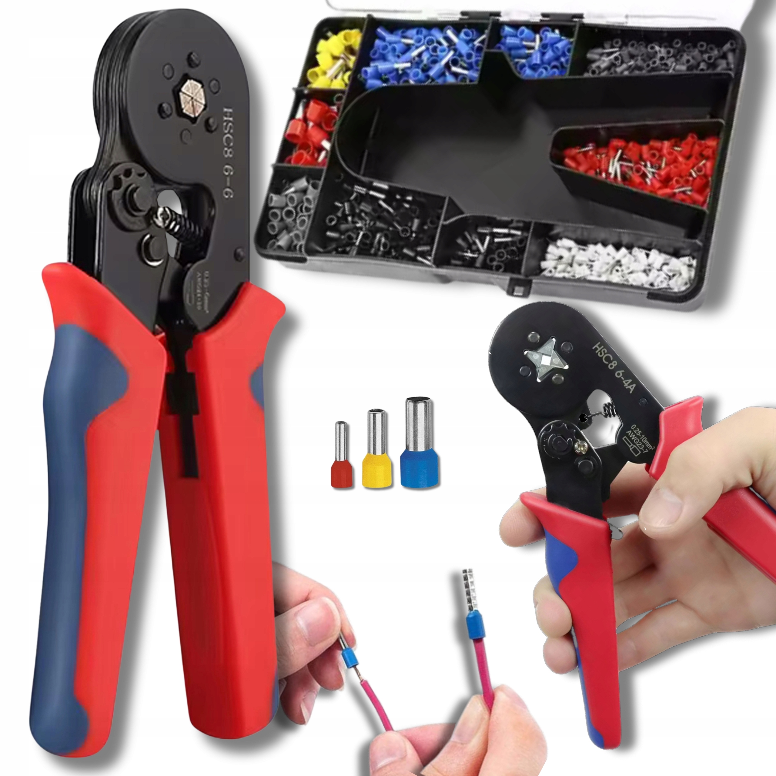 ZACISKARKA DO KONEKTORÓW Szczypce zaciskowe PRZEWODÓW KABLE 1200 tulejek