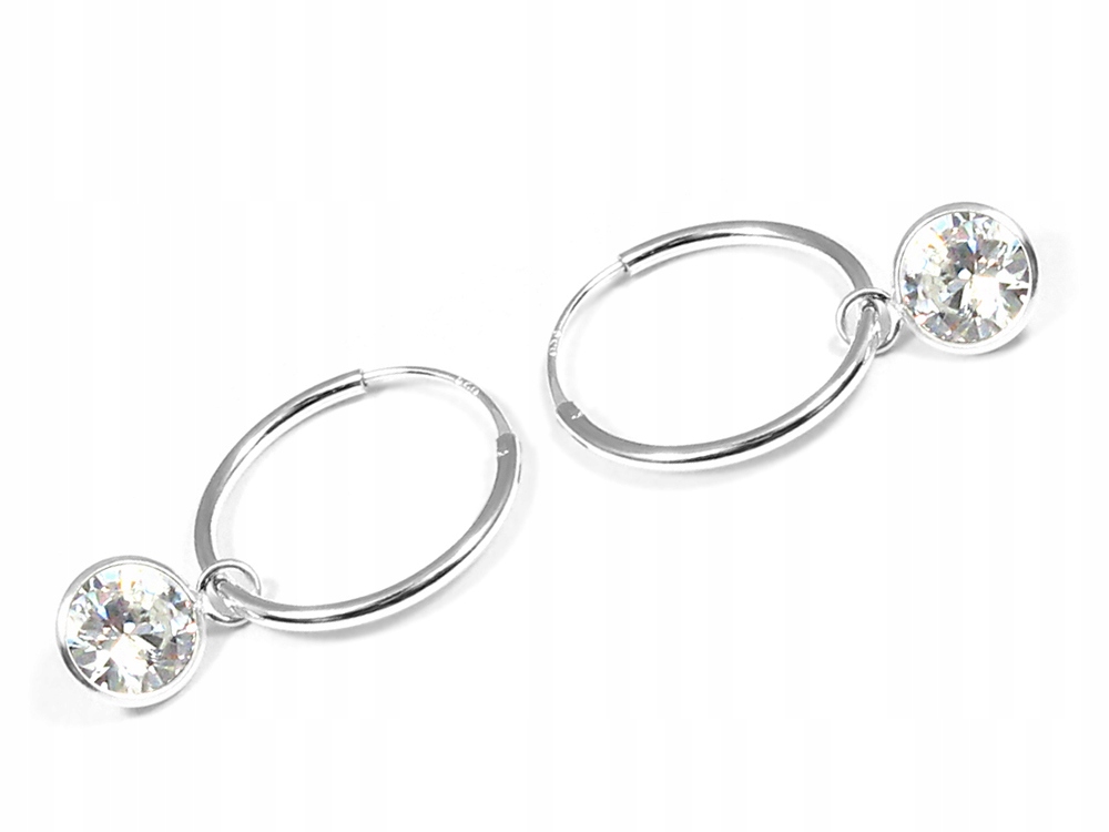 

Kolczyki Koła Kółeczka Z Dużą Cyrkonią Srebro 925