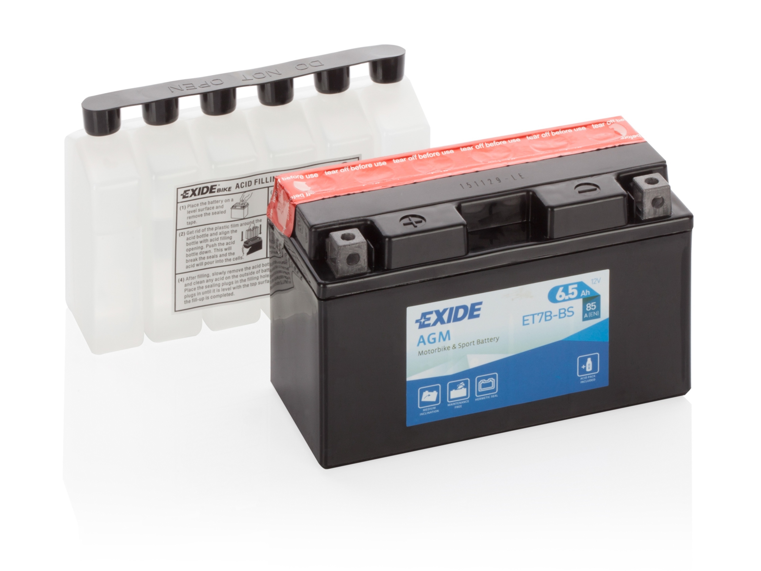 Akumulator 6,5 Ah Exide Agm dry charged ET7B-BS