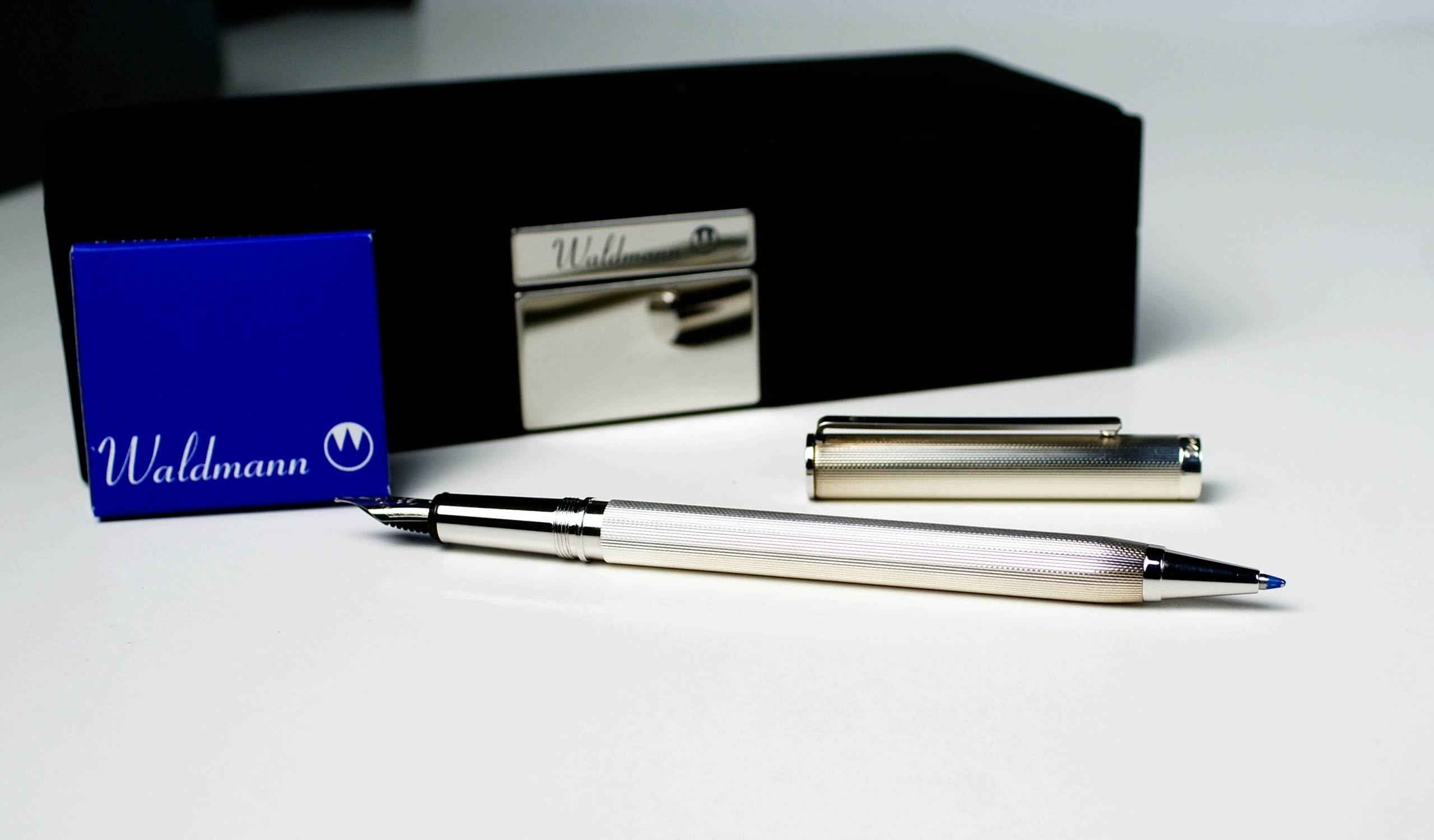 Waldmann Two in One Pióro i długopis 2 w 1 Srebro 925 Stalówka M