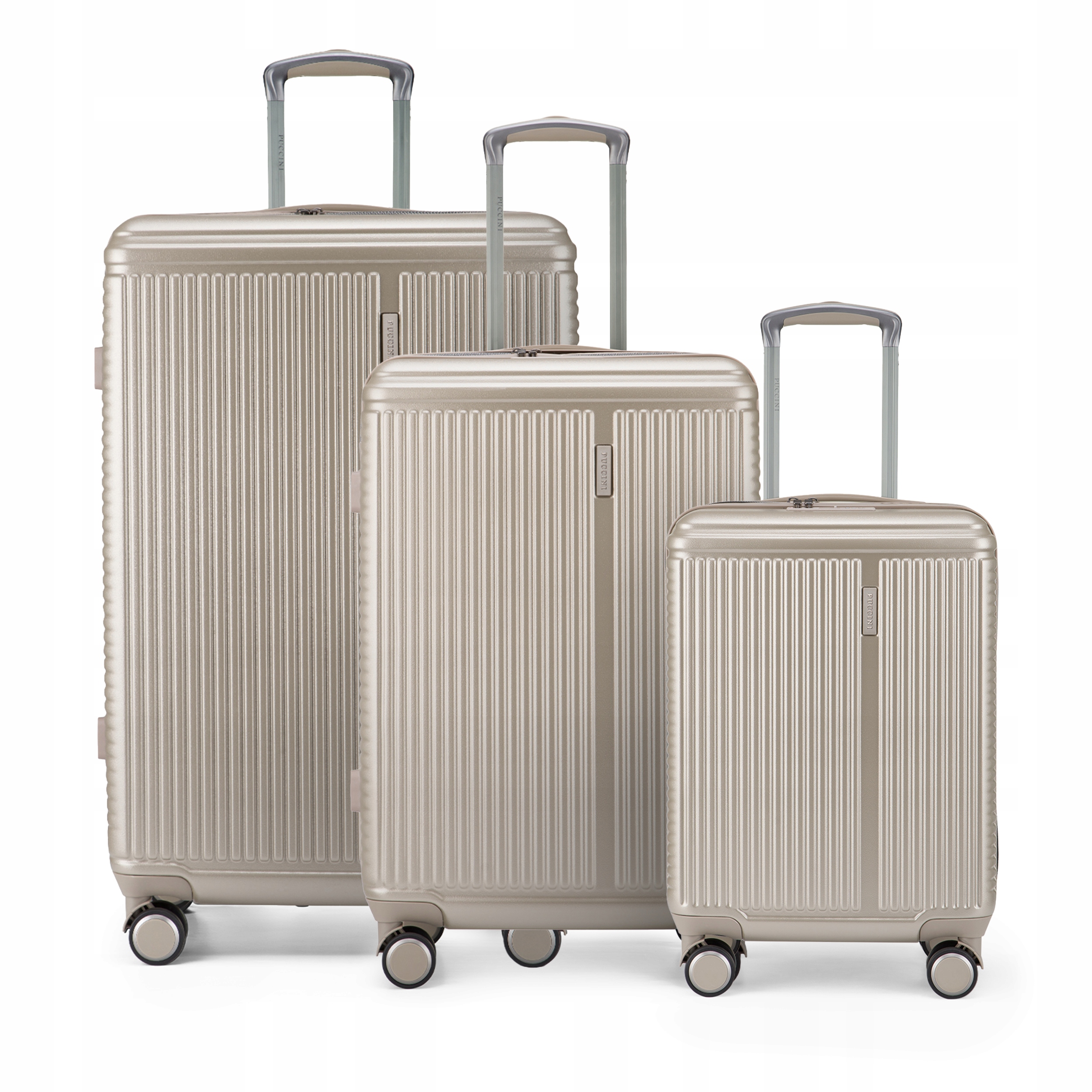 Puccini Zestaw Walizek Podróżnych Poliwęglan Pc Komplet Twarde 3w1 PC033-6C