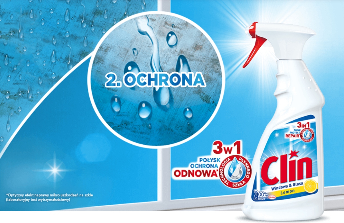 Płyn do mycia szyb Clin okien Antypara zapas zestaw 3 x 500ml Postać płyn