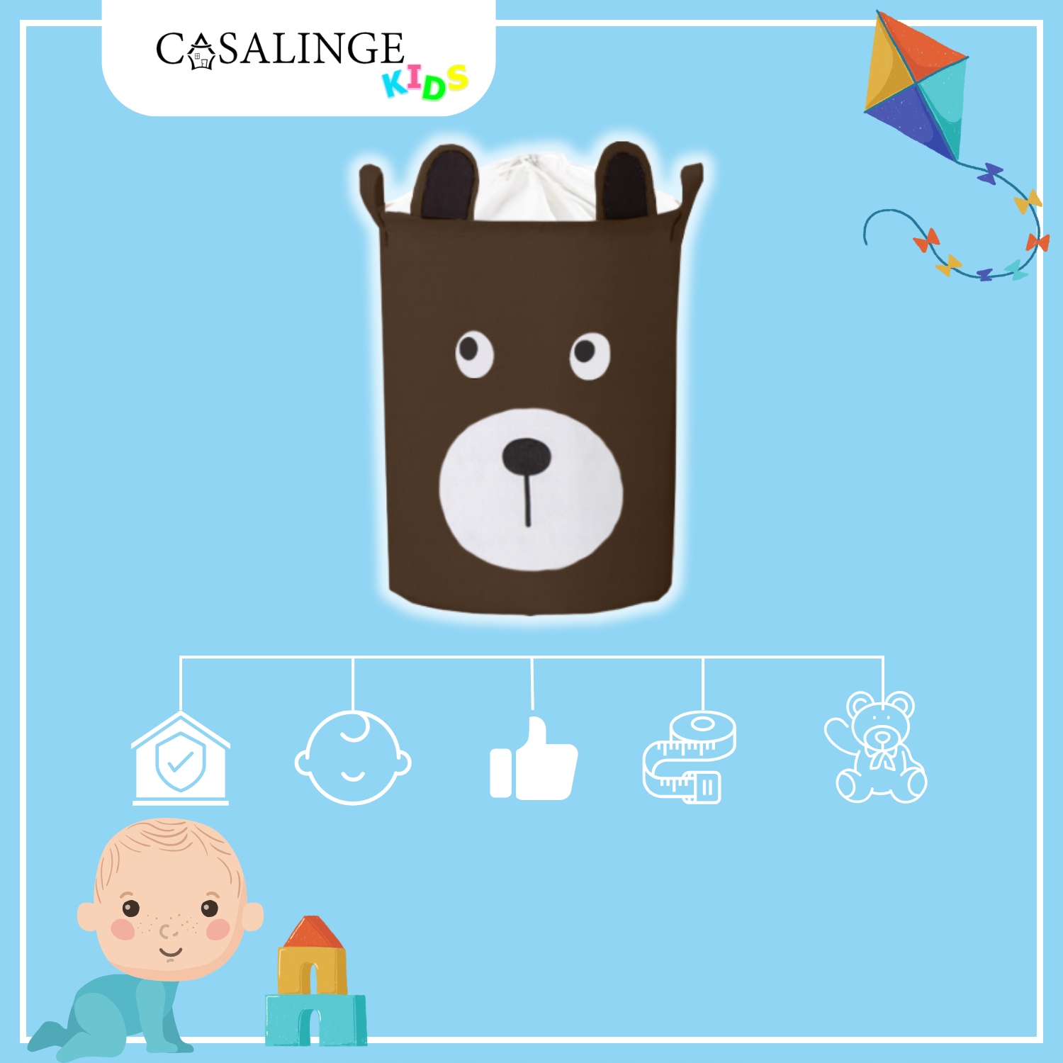 KOSZ NA ZABAWKI PRANIE BIEZLINE DUZY ZAMYKANY POJEMNIK ORGANIZER PREMIUM XL Kod producenta pranie bielizne kosz zabawki organizer worek