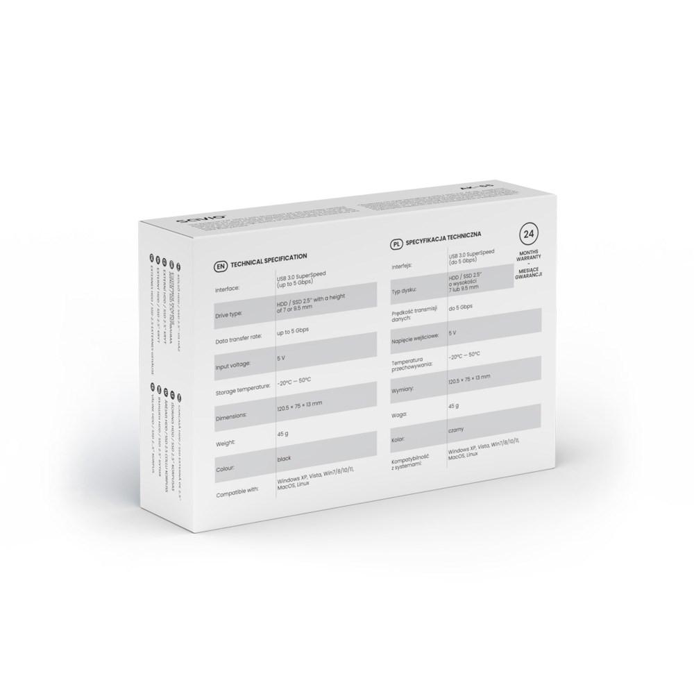 Savio Zewnętrzna Obudowa Na Dysk Hdd/sdd 2,5'', Usb 3.0, AK-65