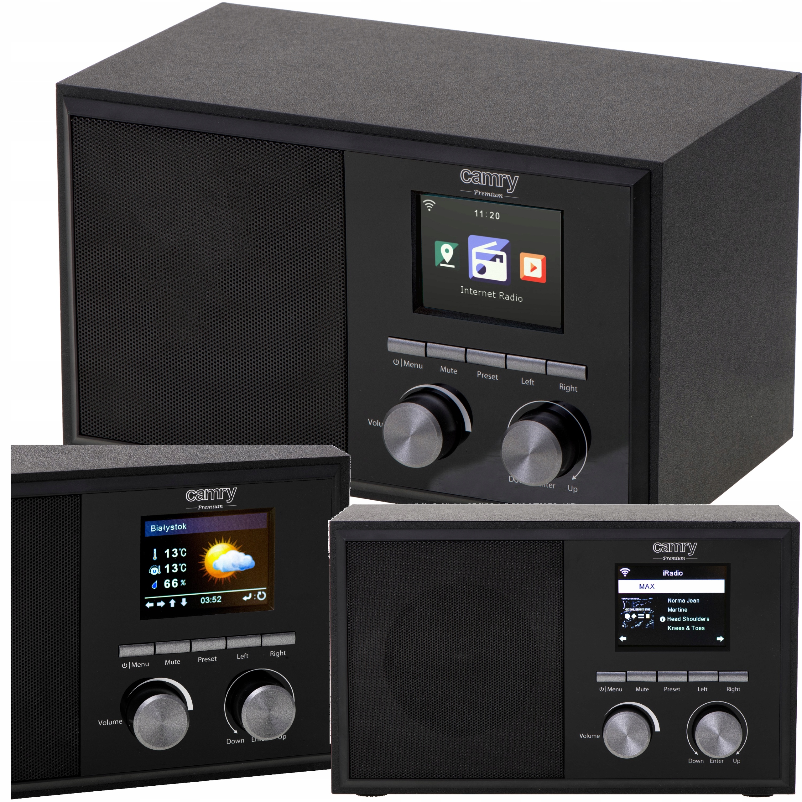 RADIO INTERNETOWE KUCHENNE WiFi DAB PROGNOZA POGODY 2xALARM LCD AUX WIEŻA Ustawianie częstotliwości automatyczne