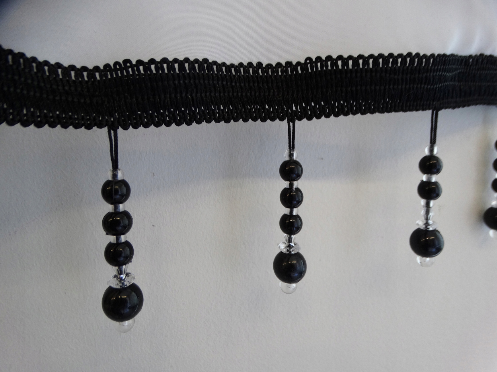 Mg Záclona Voál korálky 05 Černé dlouhé 400x155 cm