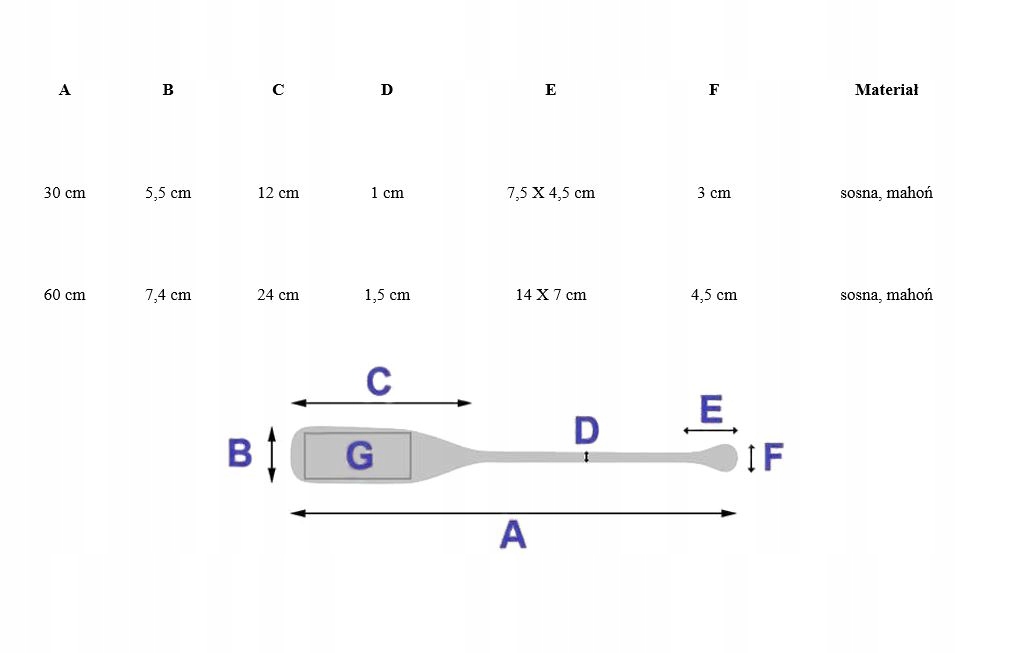 Pagaj drewniany dla Dzieci John Paddle 100 cm Model Wooden Paddle