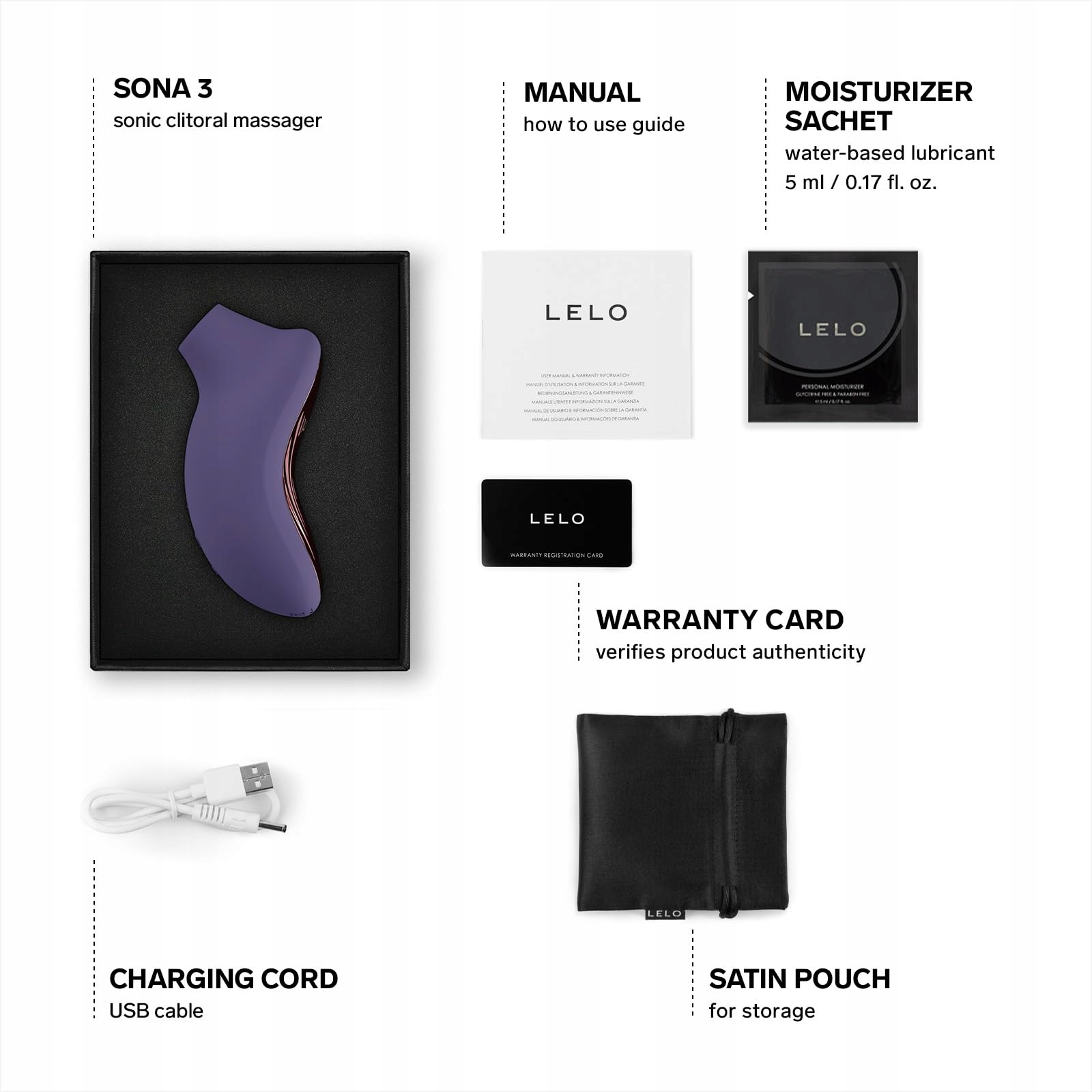 LELO SONA 3 Wibrator Dla Kobiet Z Bluetooth Klitoris Stymulator Fioletowy — miniatura 2