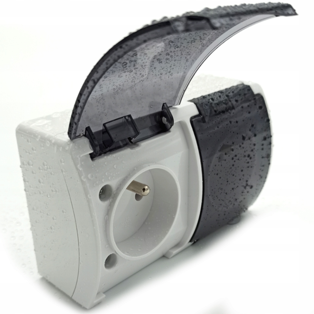 GNIAZDO PODWÓJNE NATYNKOWE HERMETYCZNE Z UZIE IP44