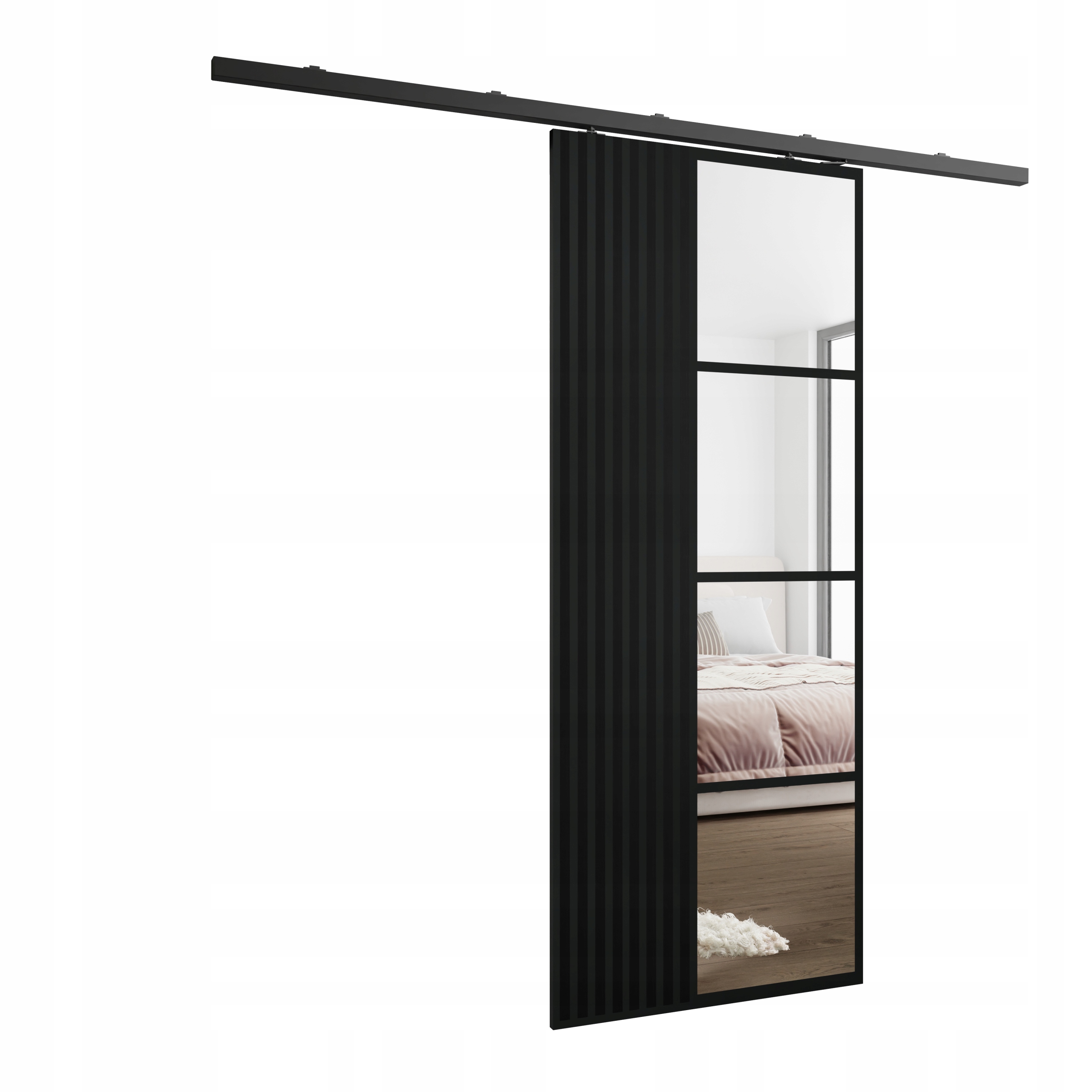 Posuvné nástěnné dveře HS-45 Zoli 60 černé