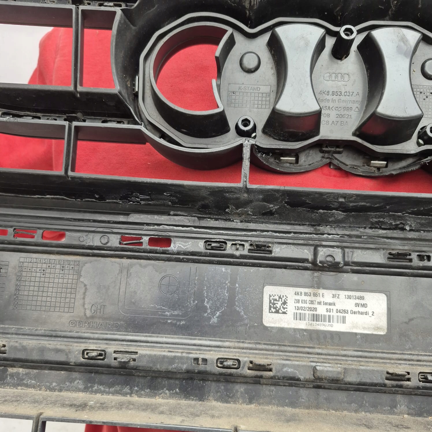 AUDI A7 4K 4K8 S-LINE 17- bumper front front grill SPR PDC 4K8807437C
