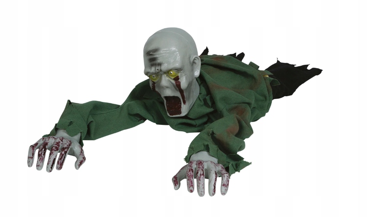 Plazící Se Zombie 110 CM, Halloweenská Interaktivní Dekorace