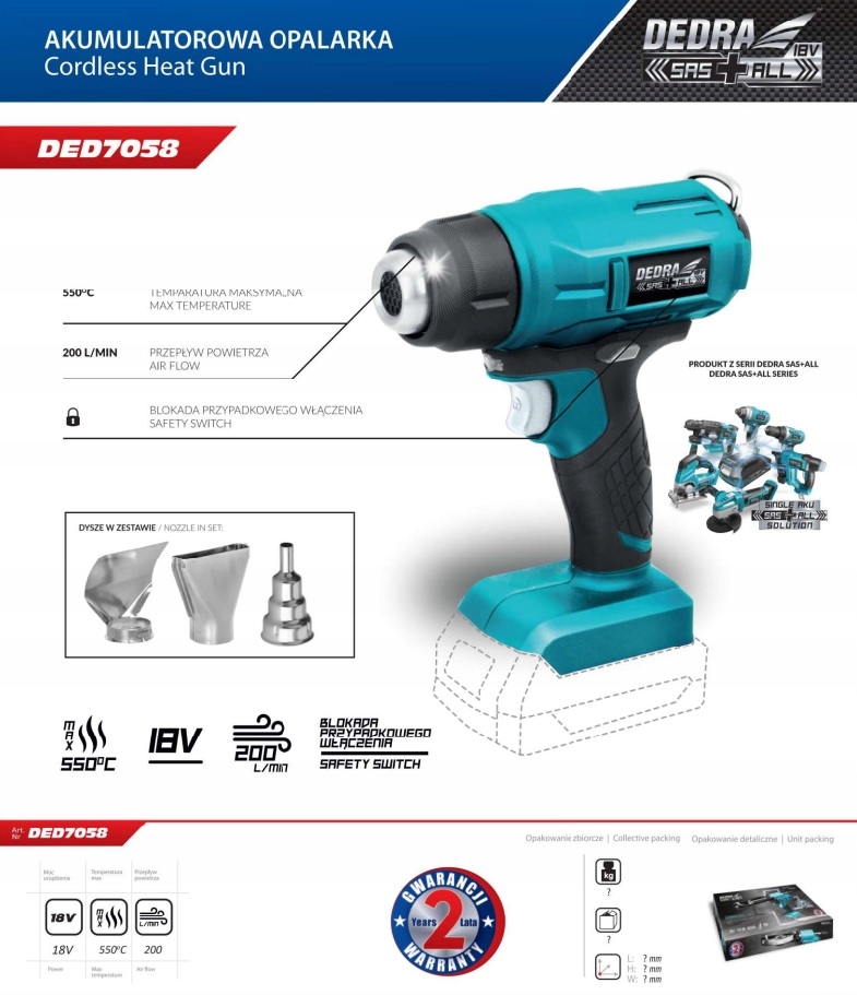 DEDRA OPALARKA AKUMULATOROWA 18V SAS+ALL 4Ah Marka Dedra