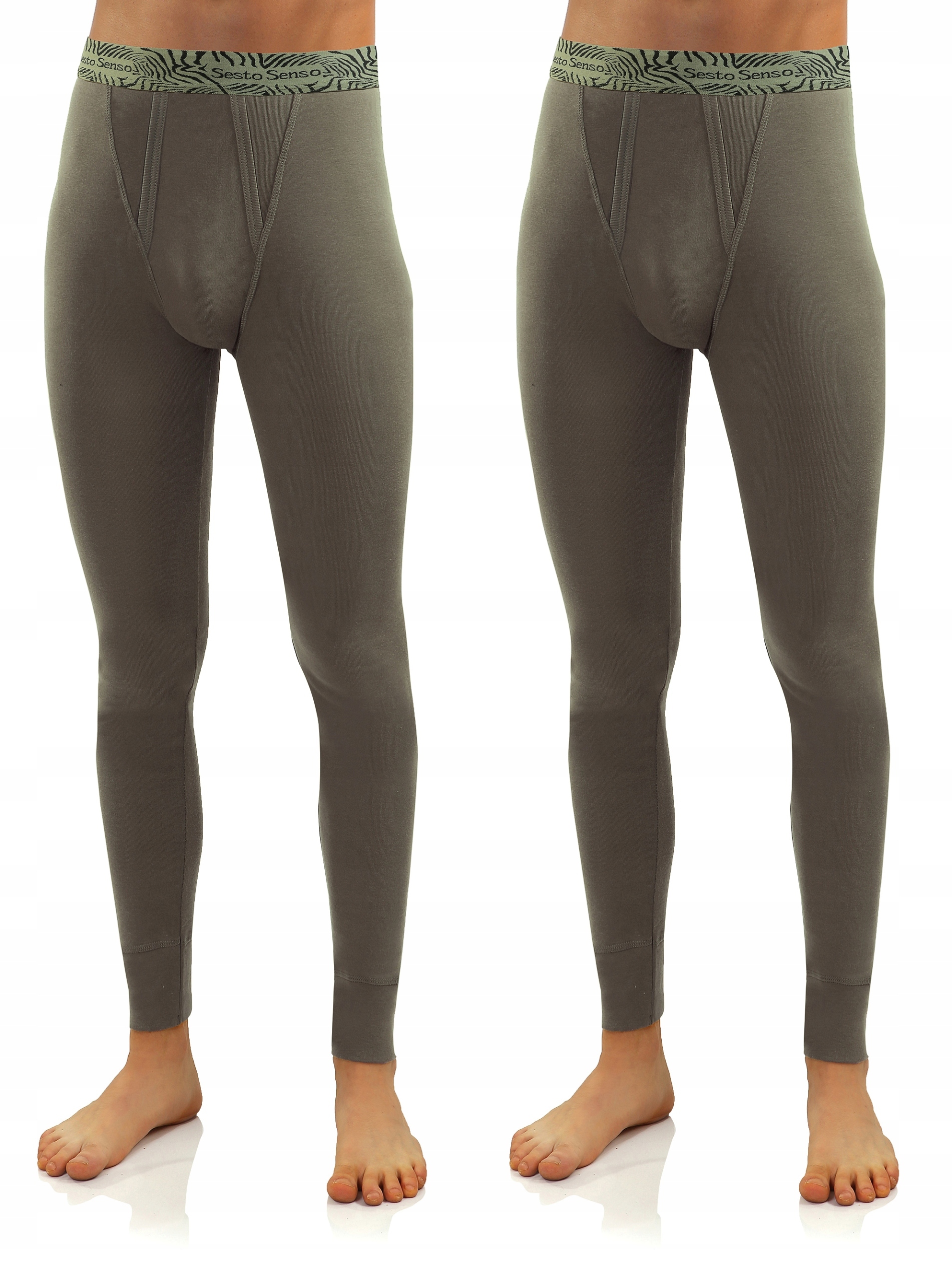 Sesto Senso Pánské termo bavlněné kalhotky 2 kusy XXL, zelené