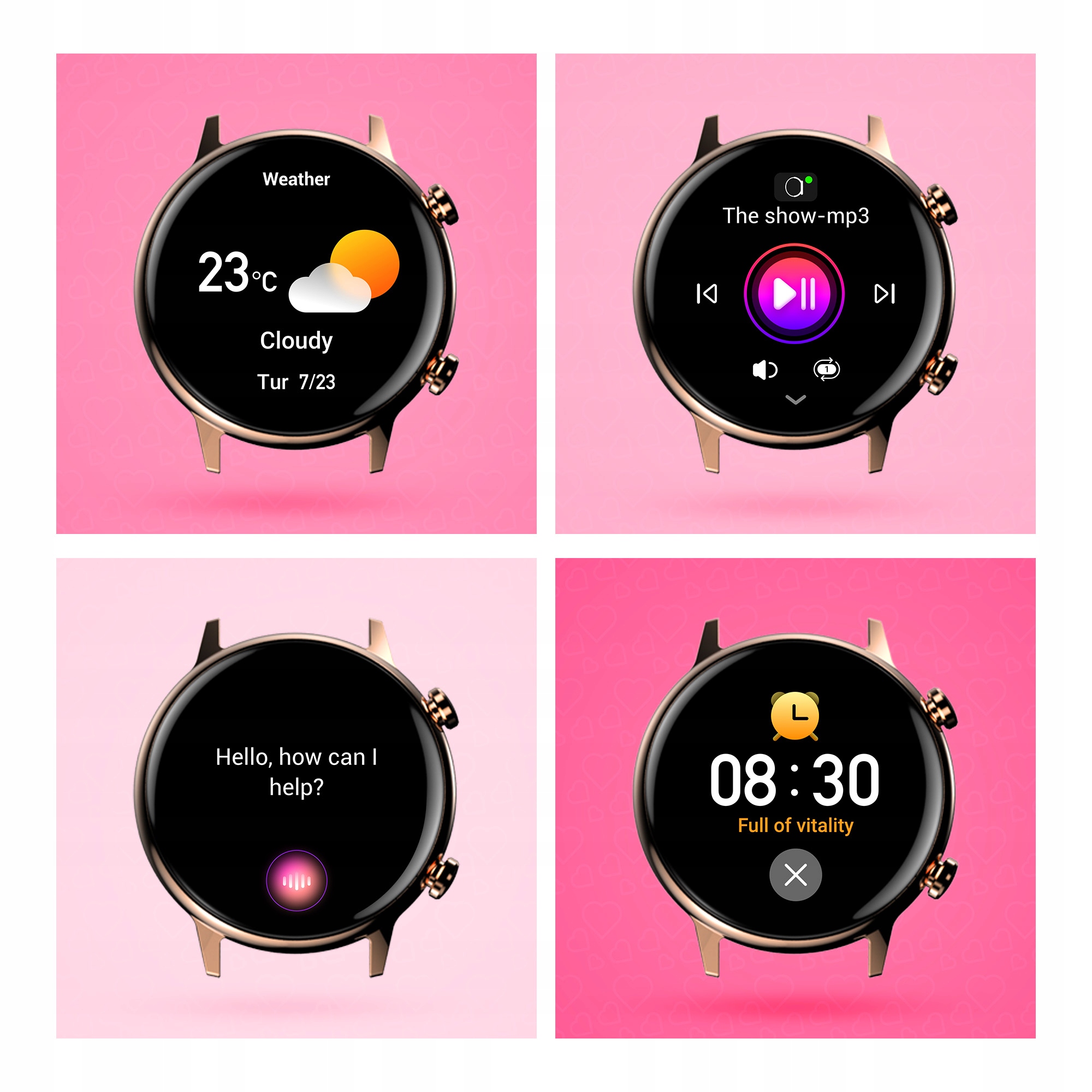 Smartwatch Zegarek Damski Manta Alexa Mini Rozmowa Menu PL AMOLED 2 Paski Złącza brak