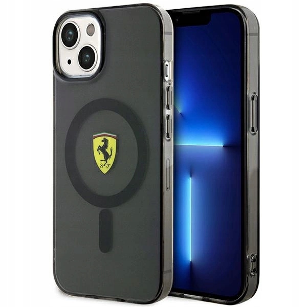 Pouzdro Ferrari Translucent MagSafe pro iPhone 14 Plus černé
