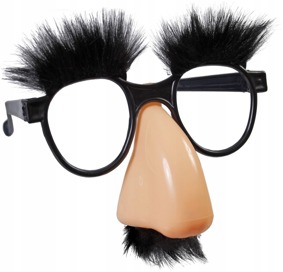 Okulary z Nosem Profesorek Brwi Wąsy Kawalerski Fotobudka Karnawał Bal
