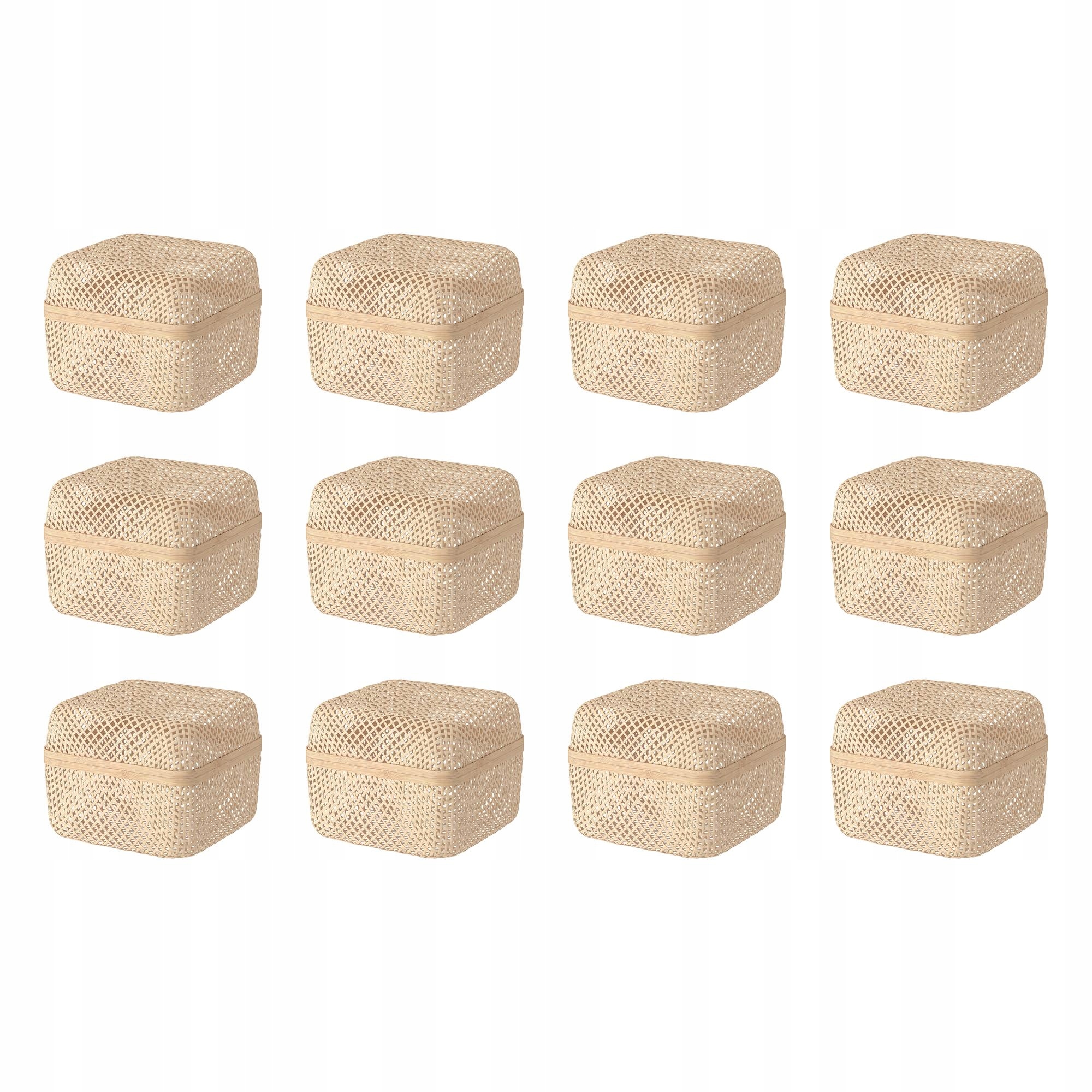 12 szt. Pudełko z pokrywką naturalne 30x30x23 cm Smarra