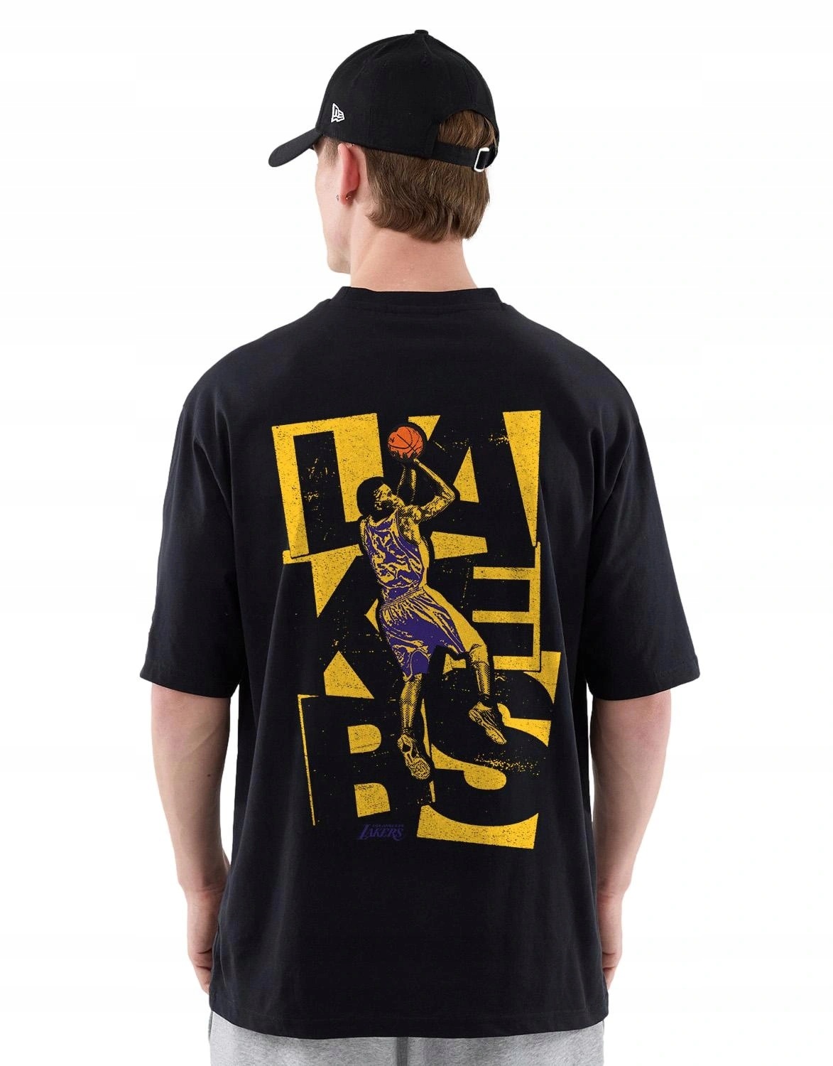 Tričko pánské New Era tričko Los Angeles Lakers bavlněné oversize