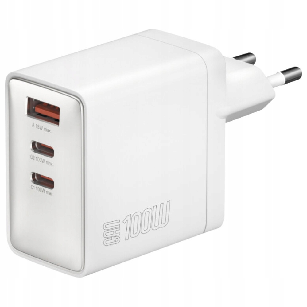 Síťová nabíječka 4smarts Pocket GaN 100W 2xUSB-C Usb-a bílá