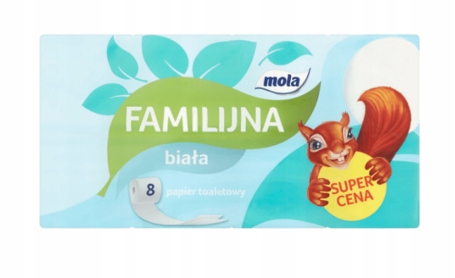 

Mola, Familijna, Papier toaletowy, biały, 8 rolek