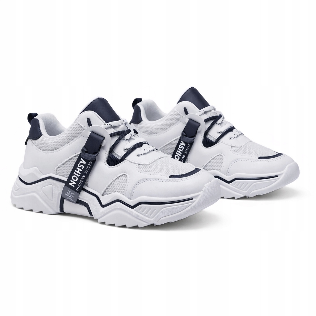 Dámské sportovní boty Bílé tenisky na podešvi Módní šněrovací