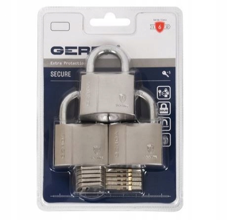 Sada 3 Mosazných Visacích Zámků Niklovaných Secure Ksws S40 Gerda