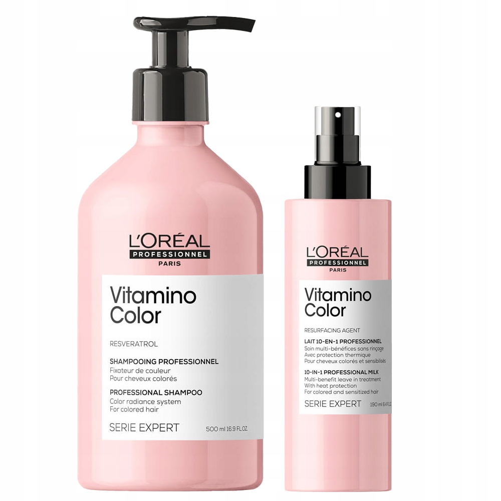 Loreal Vitamino Color sada pro barvené vlasy šampon 500 sprej 190