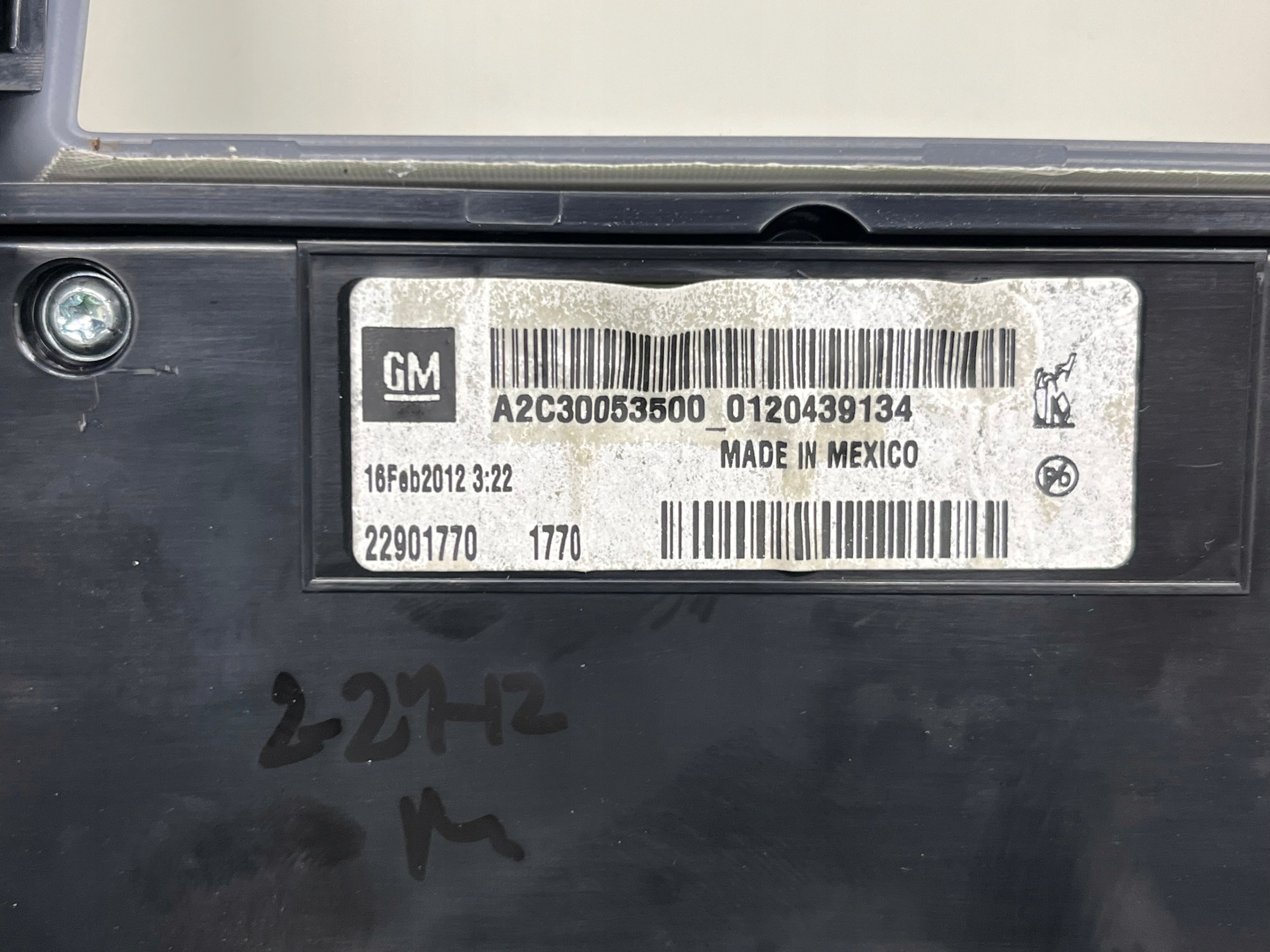 bedienteil des lüfters OPEL AMPERA 1 22901770