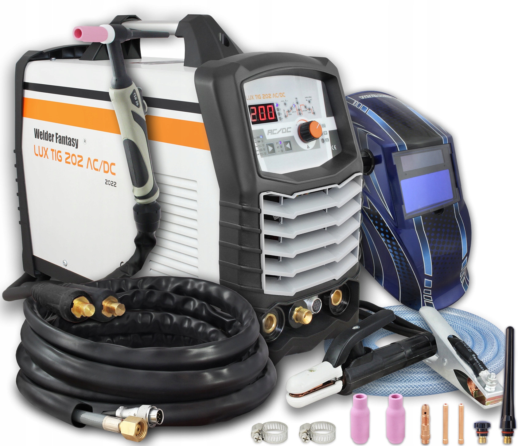 Spawarka LUX TIG 202 TIG AC/DC PULS MMA maska 700S